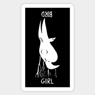 Girl and bird optical illusion- description Magnet